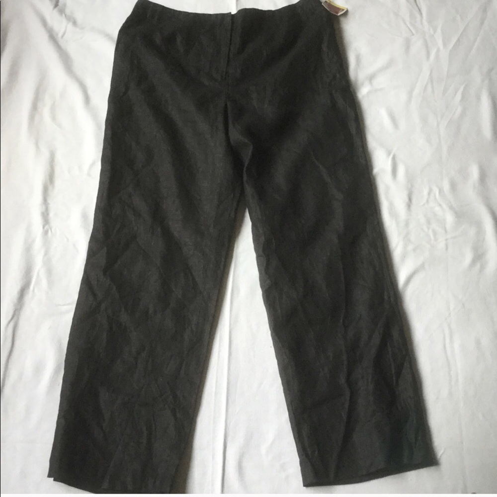 Linen flat front trouser fit pant